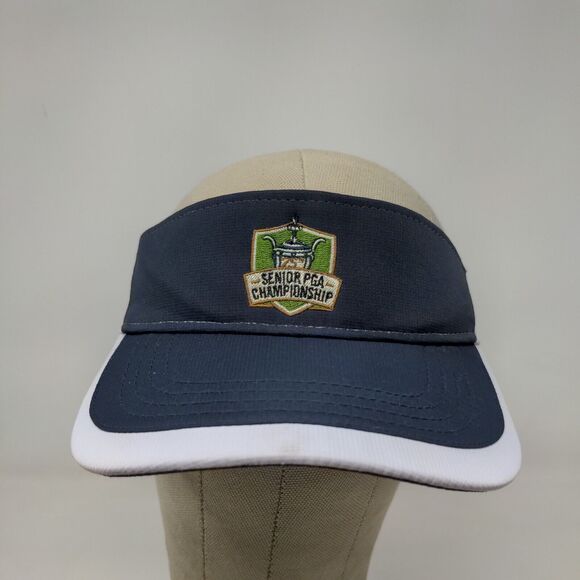 PGA Men's 75th Senior Championship Blue White Strapback Visor Hat Embroidered - Picture 2 of 15